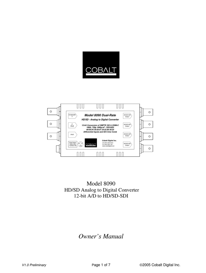 Cobalt Digital Inc 8090 Manuale utente