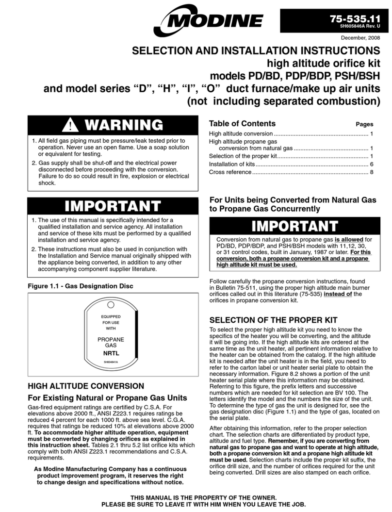 Modine Manufacturing PD/BD Manuale utente