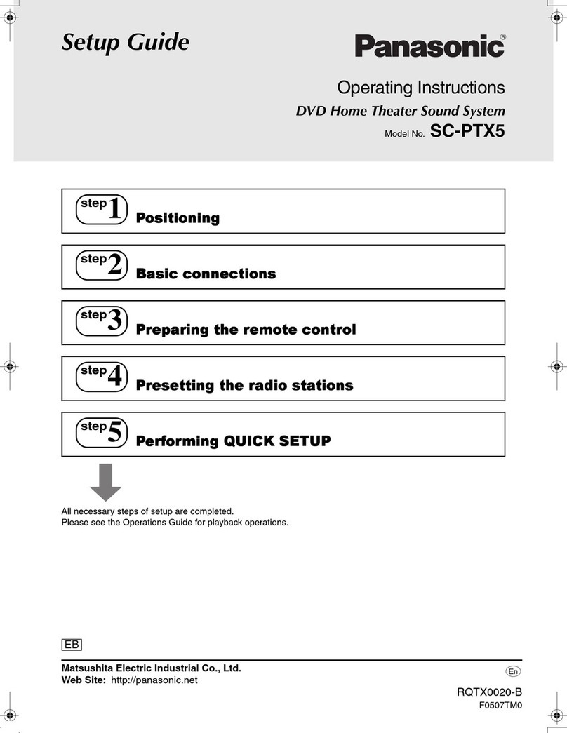 Panasonic SCPTX5 - DVD HOME THEATER SOUND SYSTEM Manuale utente