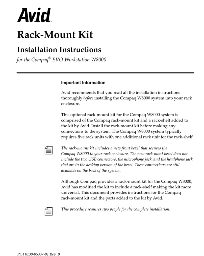 Avid Technology Rack-Mount Kit Manuale utente