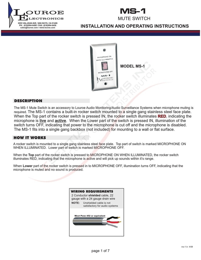 Louroe Electronics MS-1 Manuale utente