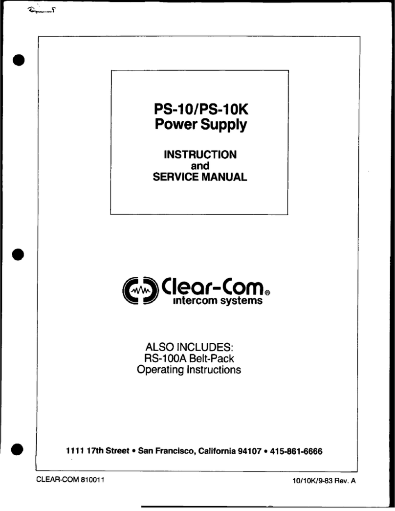 Clear-Com PS-10 Guida alla risoluzione dei problemi