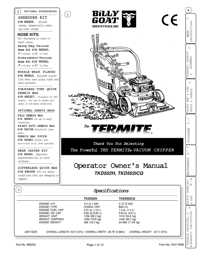 Billy Goat TERMITE TKD502H Istruzioni per l'installazione