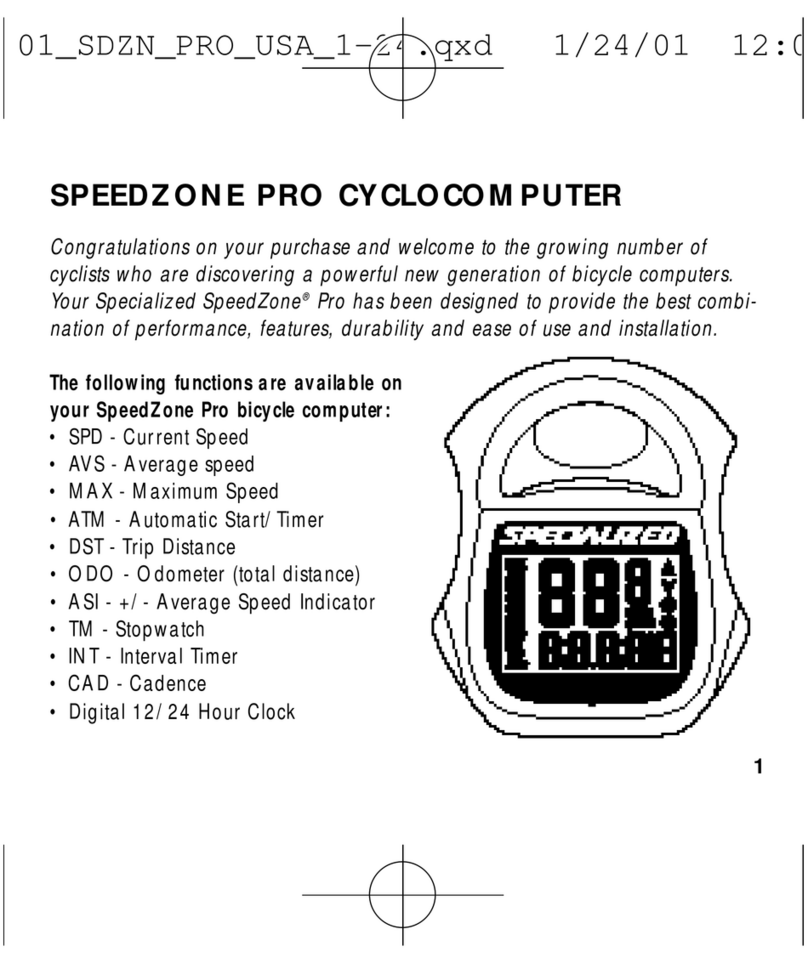 Specialized SpeedZone Pro Manuale utente