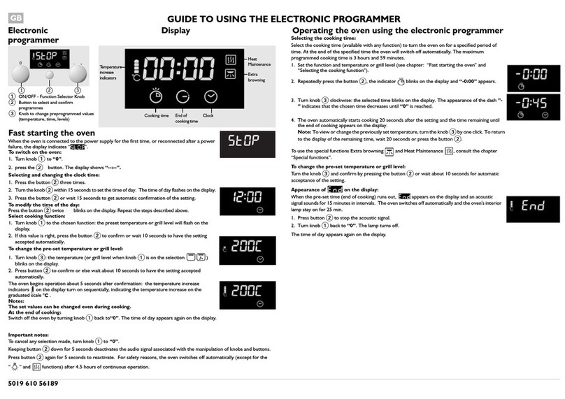 Whirlpool AKZ 162 - USING THE ELECTRONIC PROGRAMMER Guida