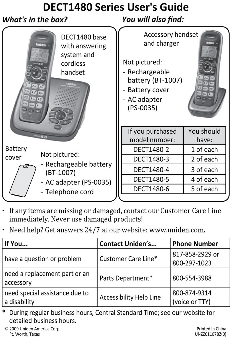 Uniden DECT1480-2 Manuale utente