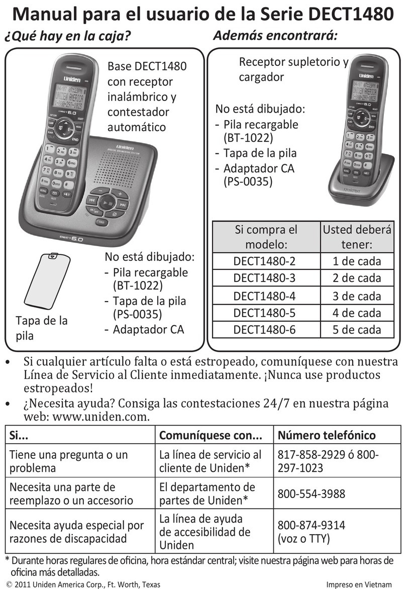Uniden DECT1480 Manuale utente