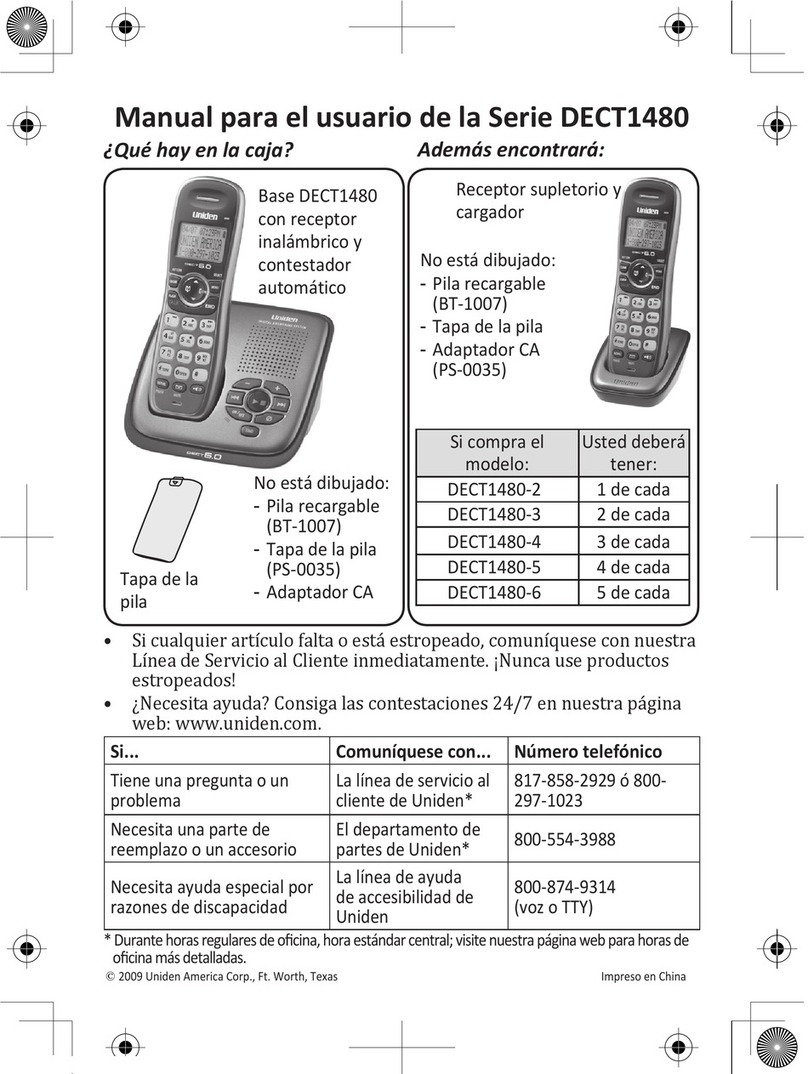Uniden DECT1480-3 Manuale utente