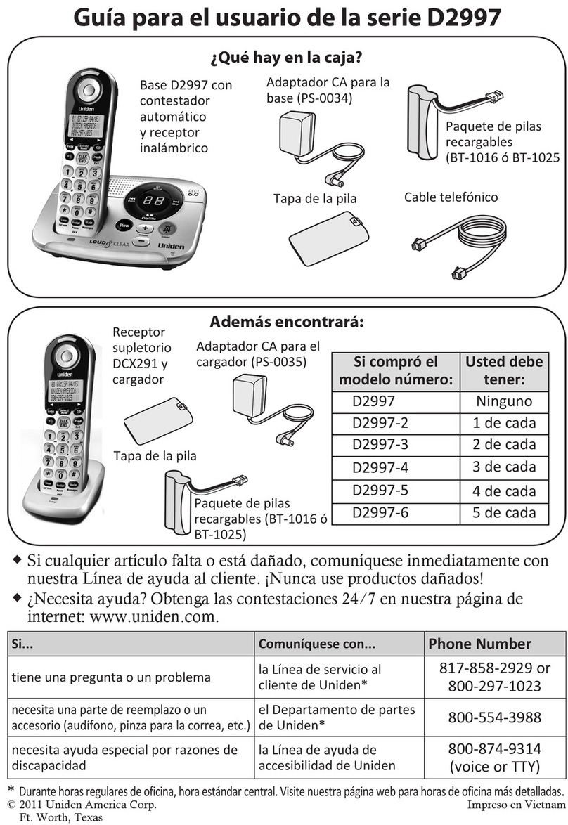 Uniden D2997 Manuale utente