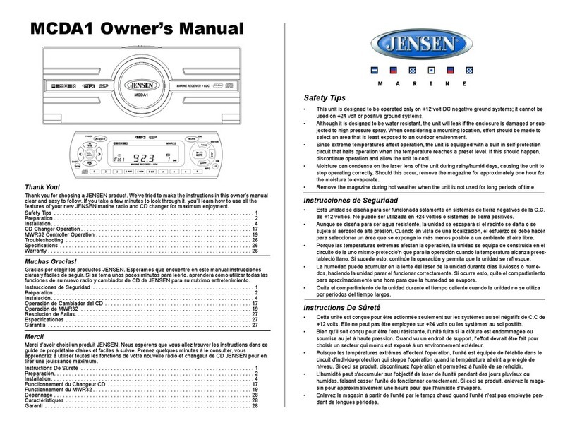 Jensen MCDA1 Manuale utente