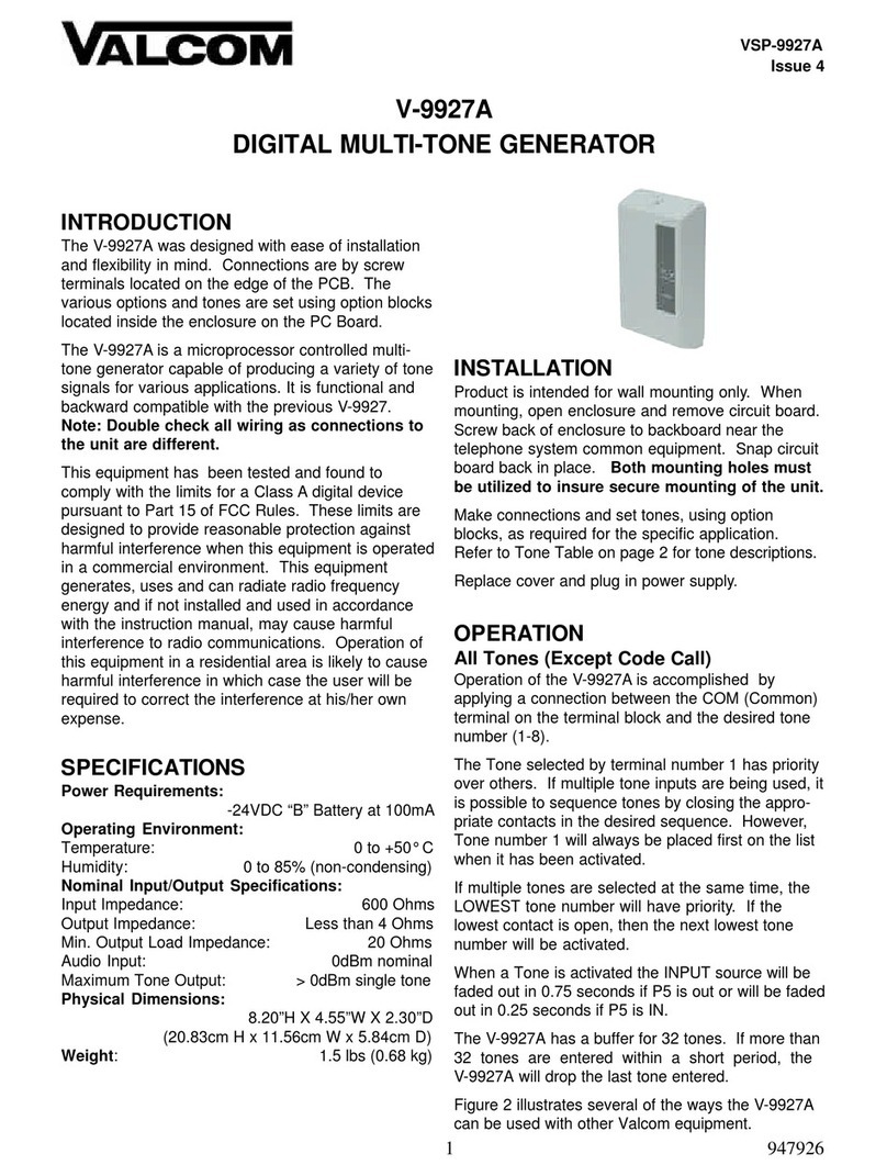 Valcom V-9927A Manuale utente Valcom V-9927A Manuale utente