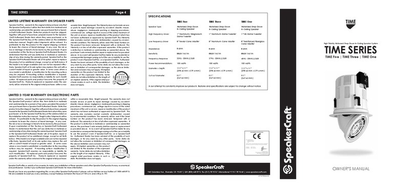 SpeakerCraft TIME One Manuale utente