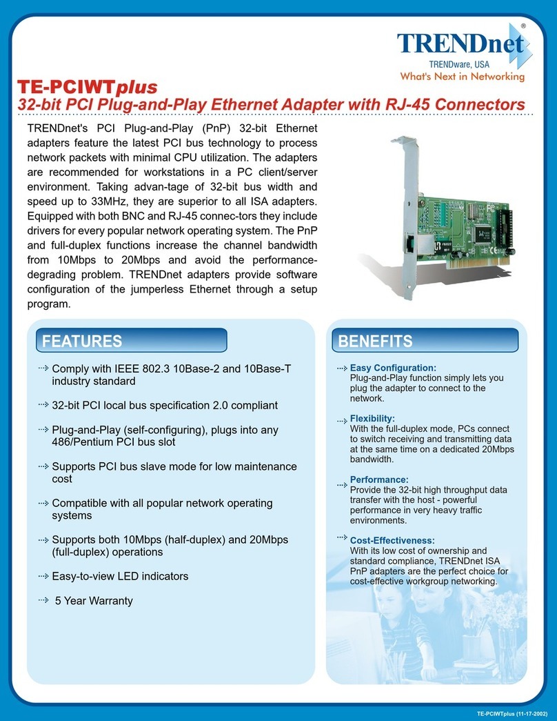TRENDnet TE-PCIWTplus Manuale utente