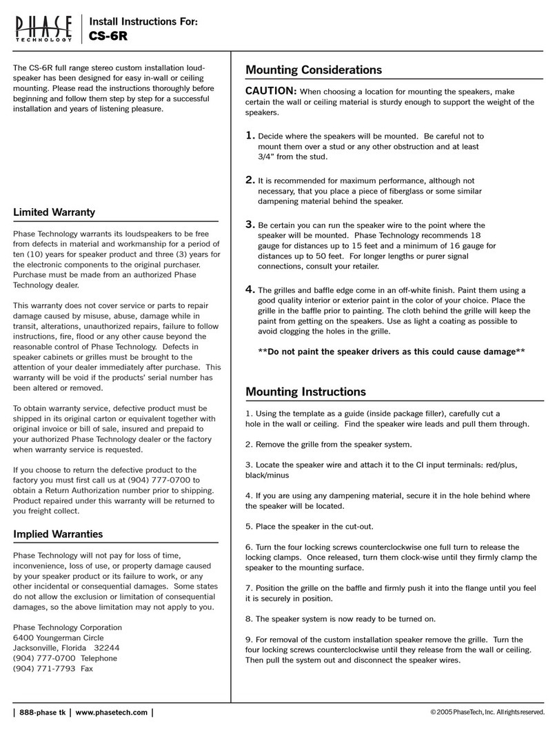 Phase Technologies CS-6R Manuale utente