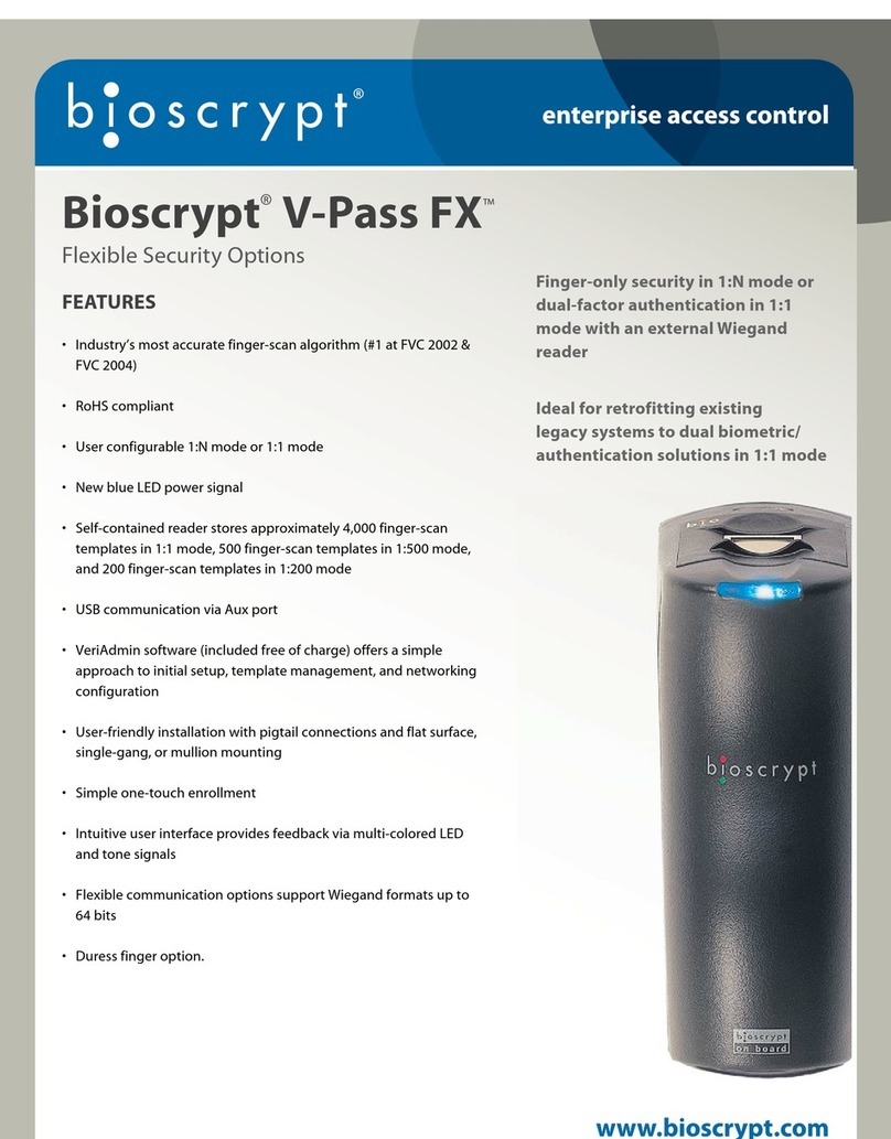 bioscrypt BIOSCRYPT V-PASS FX Manuale utente