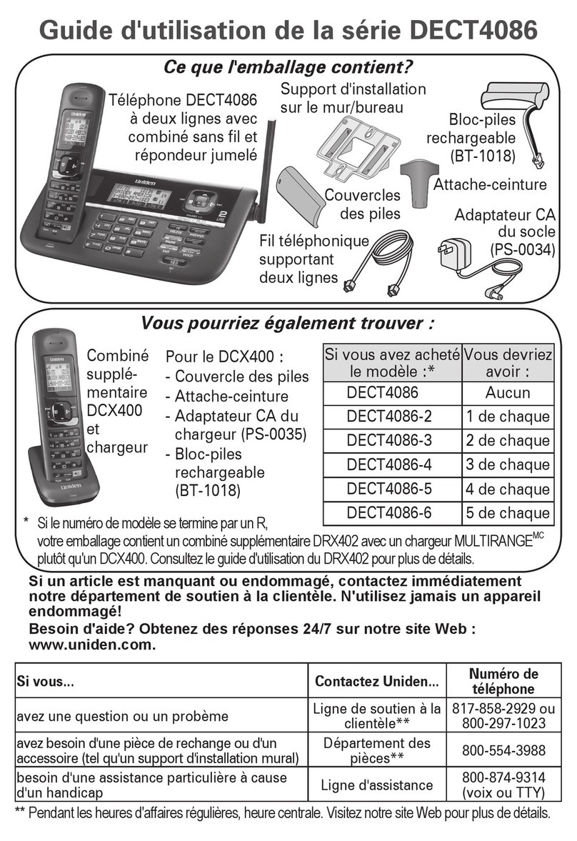 Uniden DECT4086 Manuale di servizio