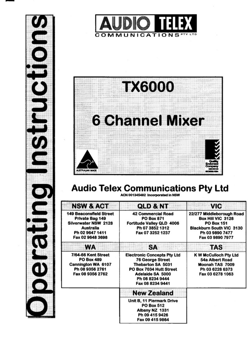 AUDIO TELEX TX6000 Manuale utente