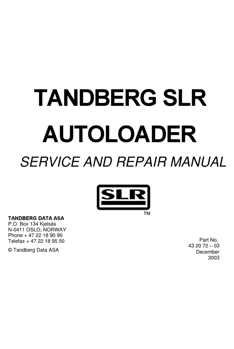 Tandberg Data SLR AUTOLOADER - SERVICE AND Manuale di installazione e funzionamento