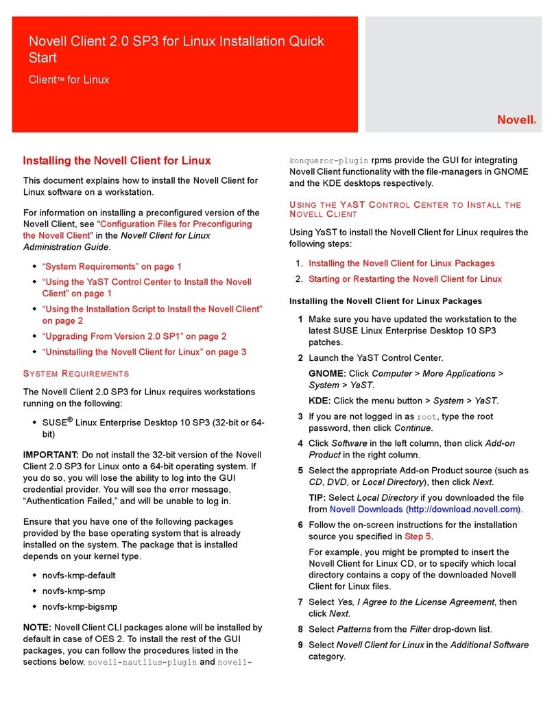 Novell CLIENT FOR LINUX 2.0 SP3 Manuale di istruzioni