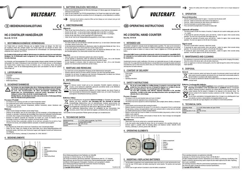 VOLTCRAFT HC-2 Manuale utente