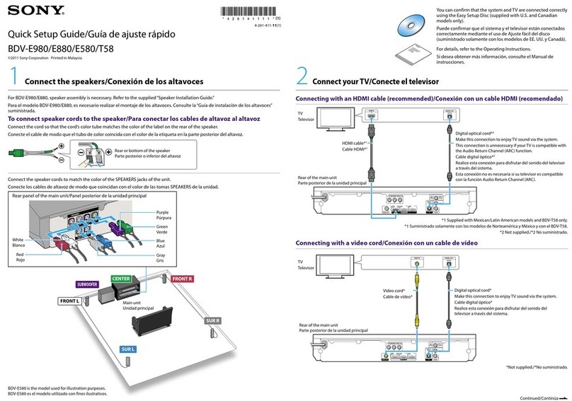 Sony BDV-E580 Manuale utente
