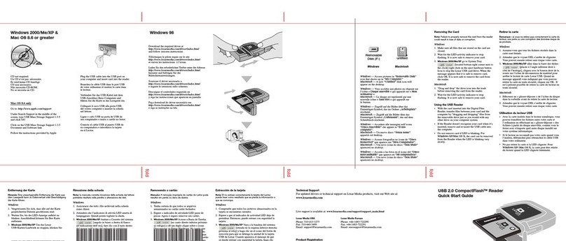 Lexar USB 2.0 COMPACTFLASH READER - QUICK START GUIDE REV... Manuale utente