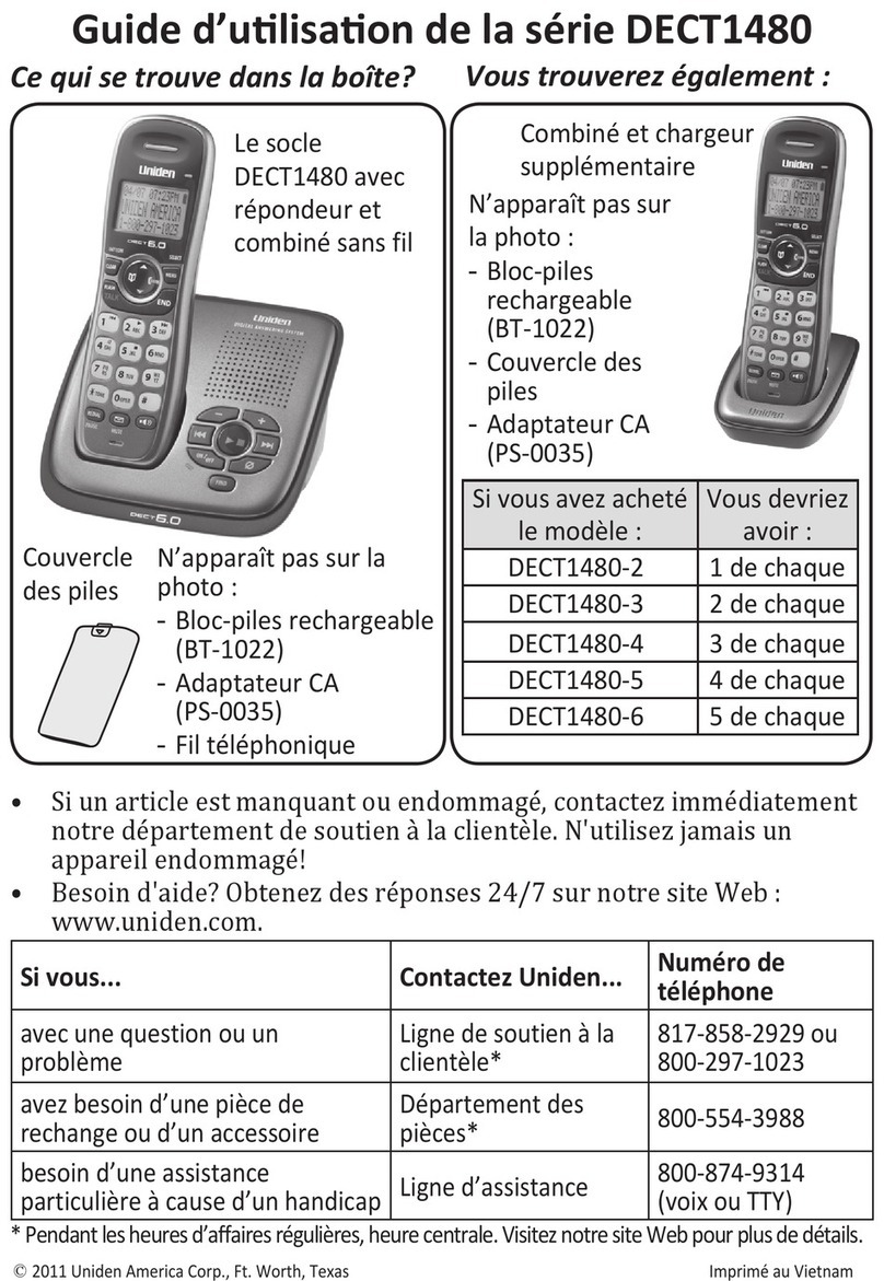 Uniden DECT1480 Manuale utente