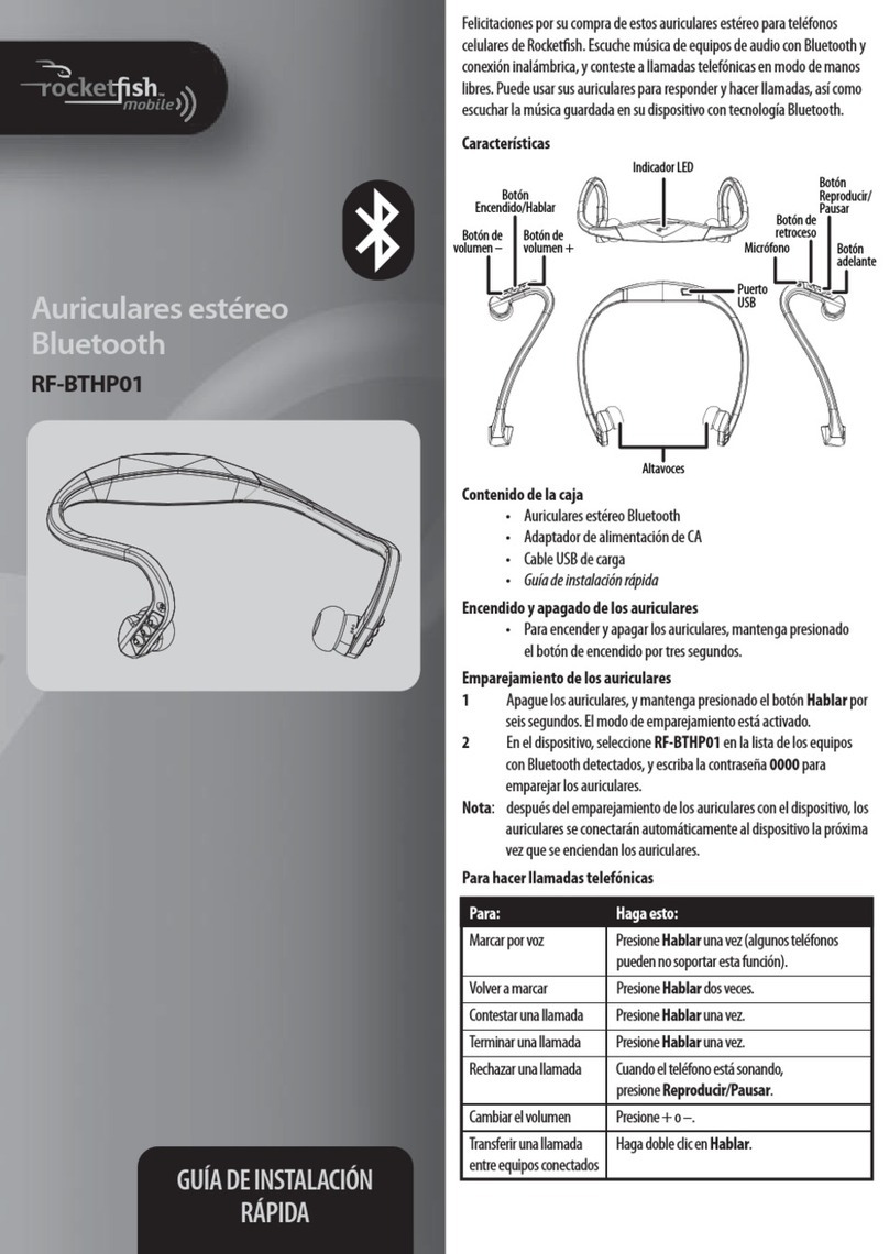 Rocket Fish RF-BTHP01 Manuale elenco delle parti