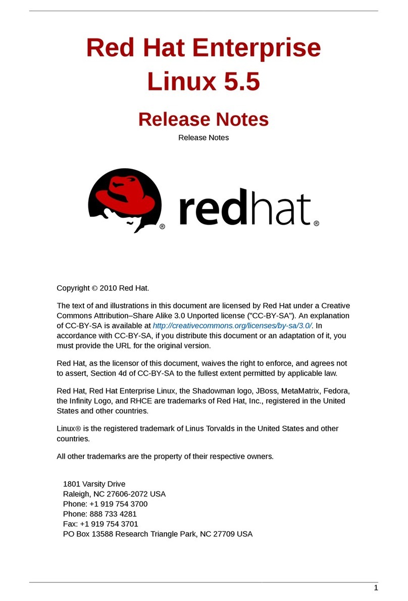 Red Hat ENTERPRISE LINUX 5.5 - S 2010 Manuale di istruzioni Red Hat ENTERPRISE LINUX 5.5 - S 2010 Manuale di istruzioni