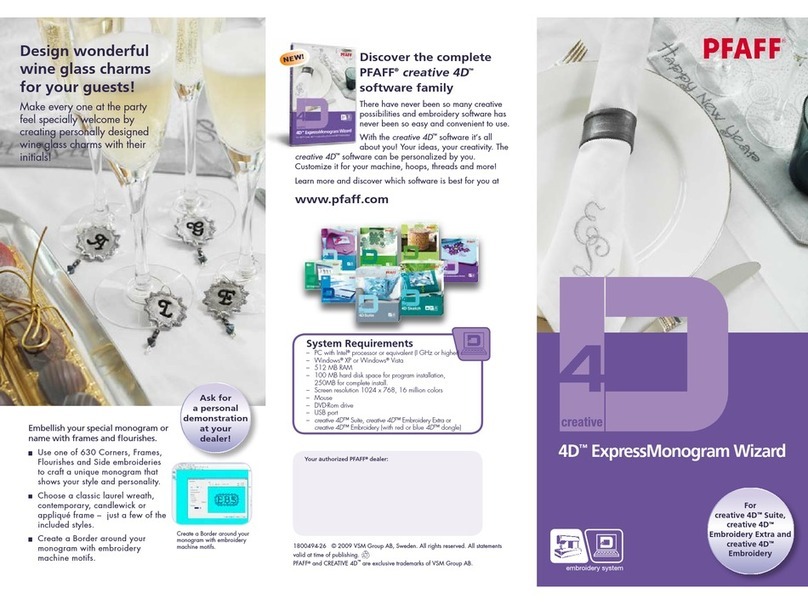 Pfaff CREATIVE 4D EXPRESS MONOGRAM WIZARD Manuale utente