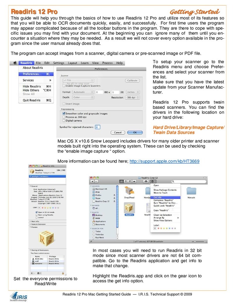 IRIS READIRIS 12 PRO Manuale utente