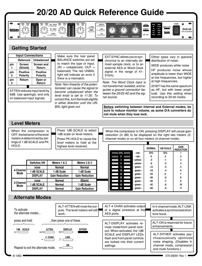 Lexicon 20 -  GUIDE REV 1 Manuale utente