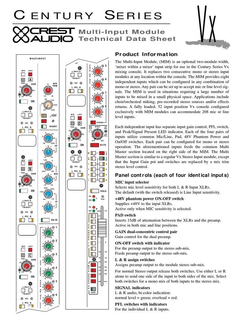Crest Audio Century VX Manuale di istruzioni