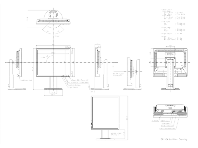 NEC MultiSync EA192M Guida