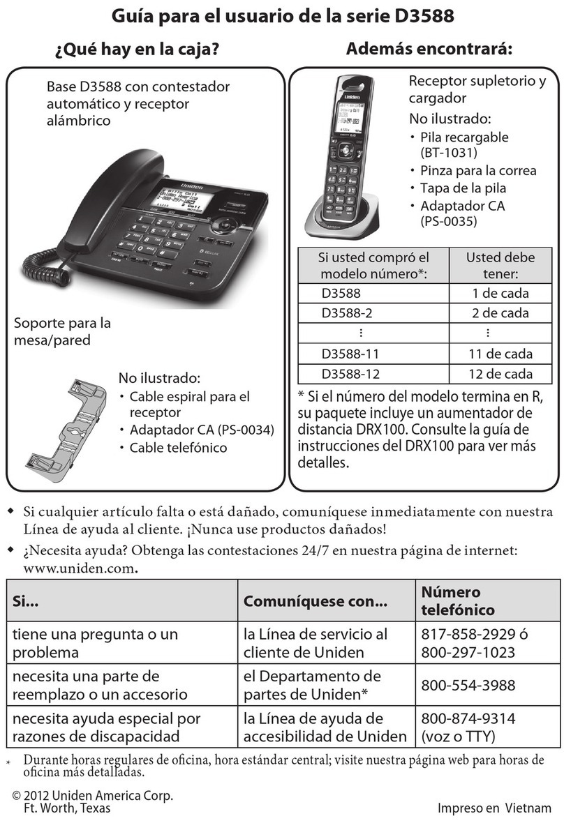 Uniden D3588 Manuale utente