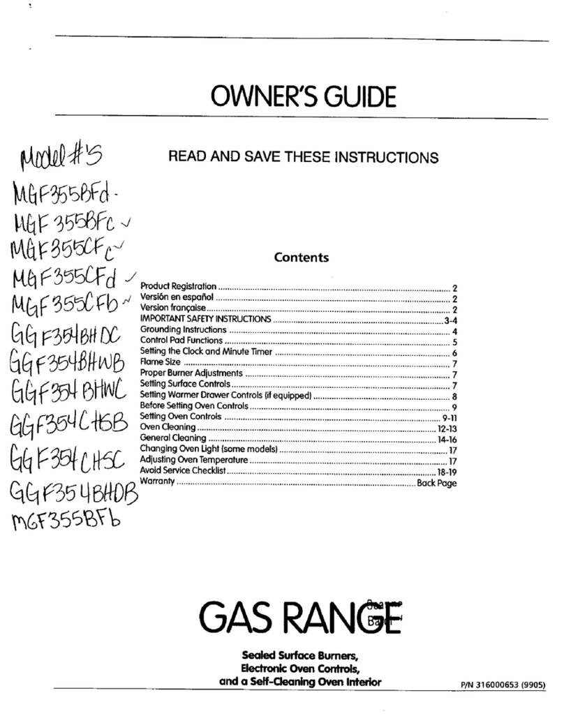 Frigidaire MGF355BFB Manuale utente