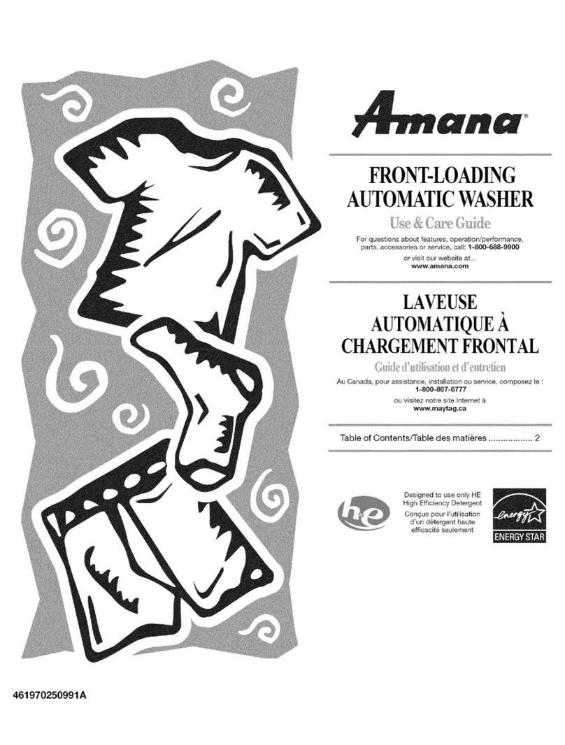 Amana FRONT-LOADING AUTOMATICWASHER Manuale utente Amana FRONT-LOADING AUTOMATICWASHER Manuale utente