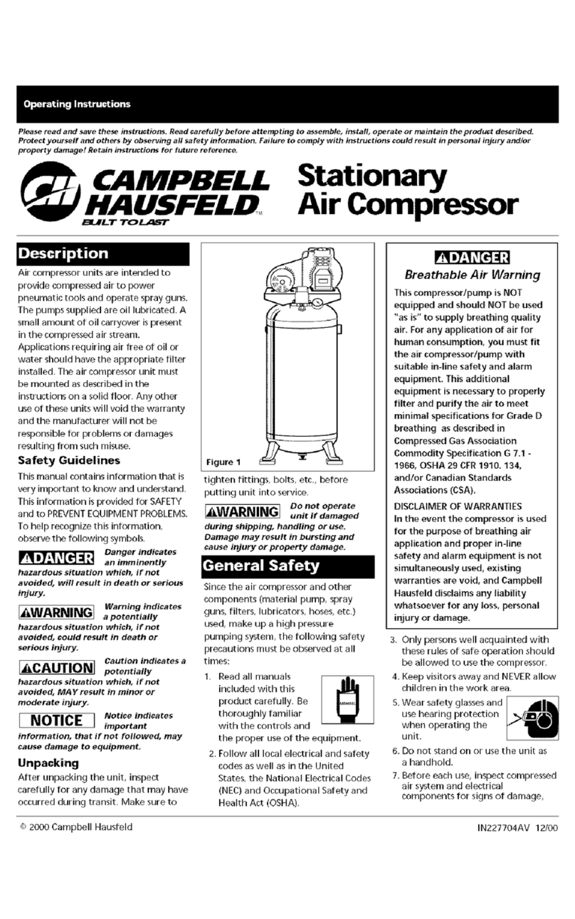 Campbell Hausfeld Portable Air Compressor Manuale utente Campbell Hausfeld Portable Air Compressor Manuale utente