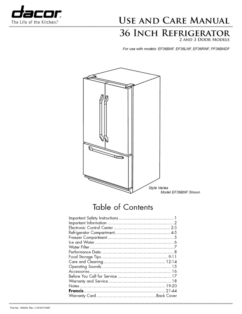 Dacor EF36BNF Series Manuale utente