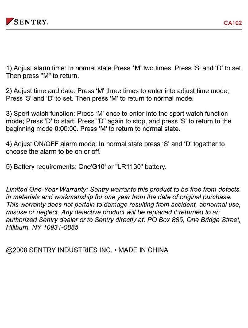Sentry CA102 Manuale utente