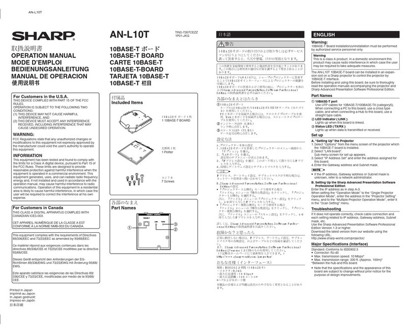 Sharp AN-L10T Manuale utente