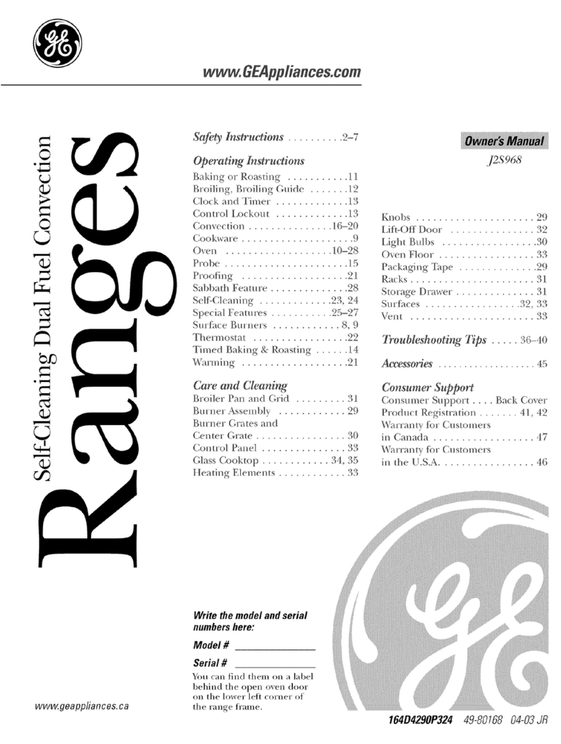 GE Profile J2S968 SERIES Manuale utente GE Profile J2S968 SERIES Manuale utente