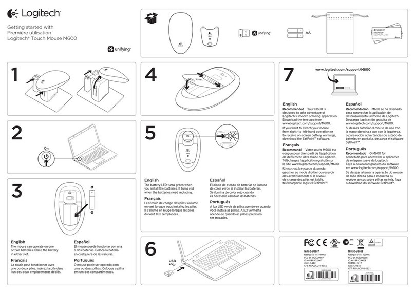 Logitech Touch Mouse M600 Manuale utente