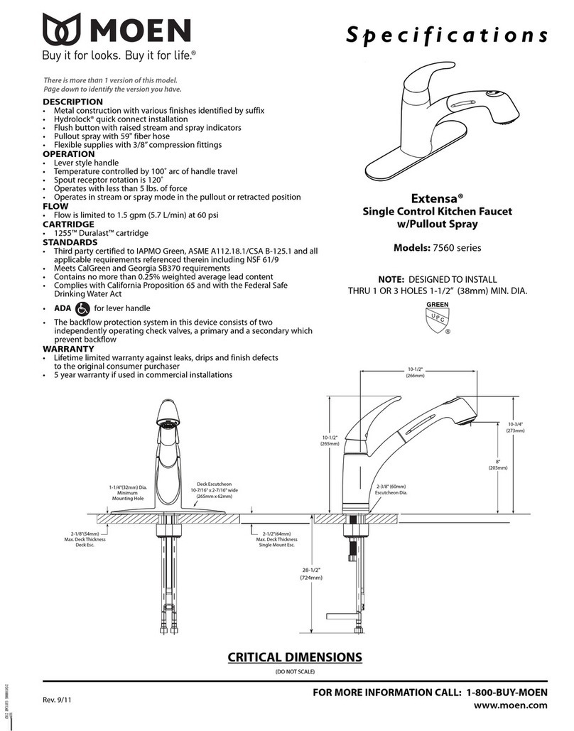 Moen EXTENSA 7560 series Manuale utente