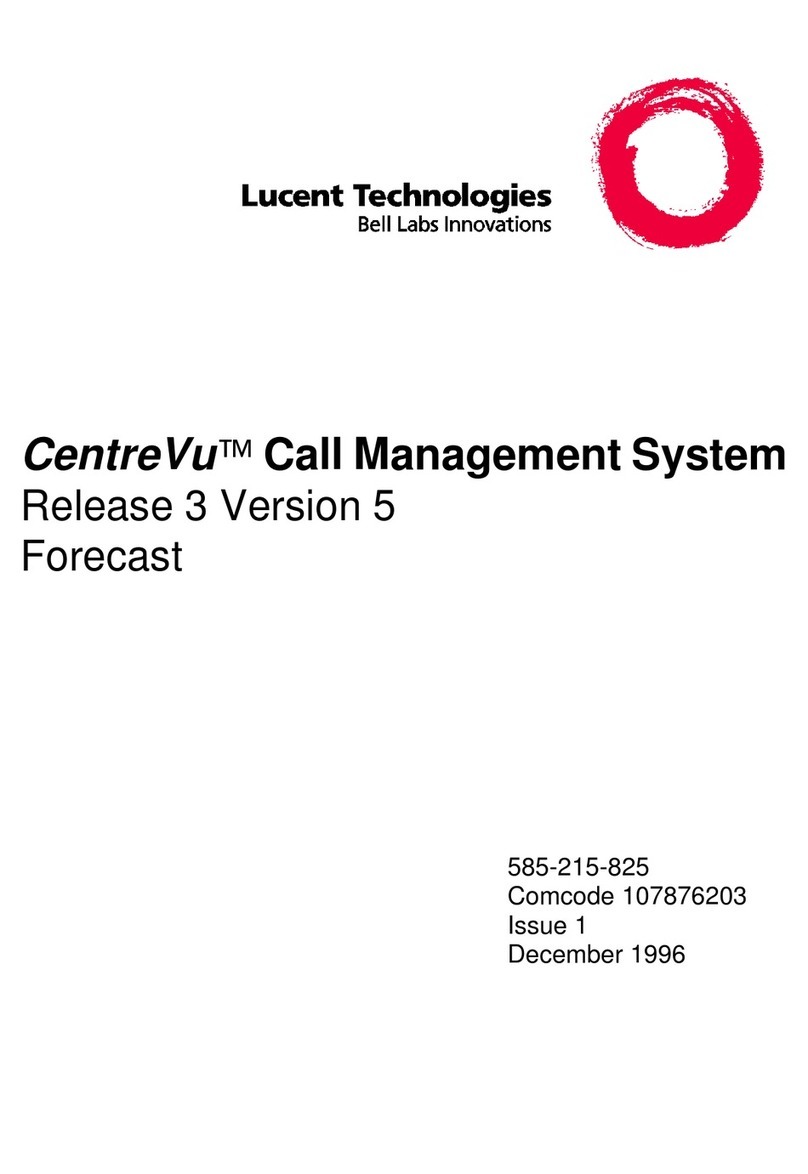 Lucent Technologies CentreVu Release 3 Version 5 Forecast Manuale utente