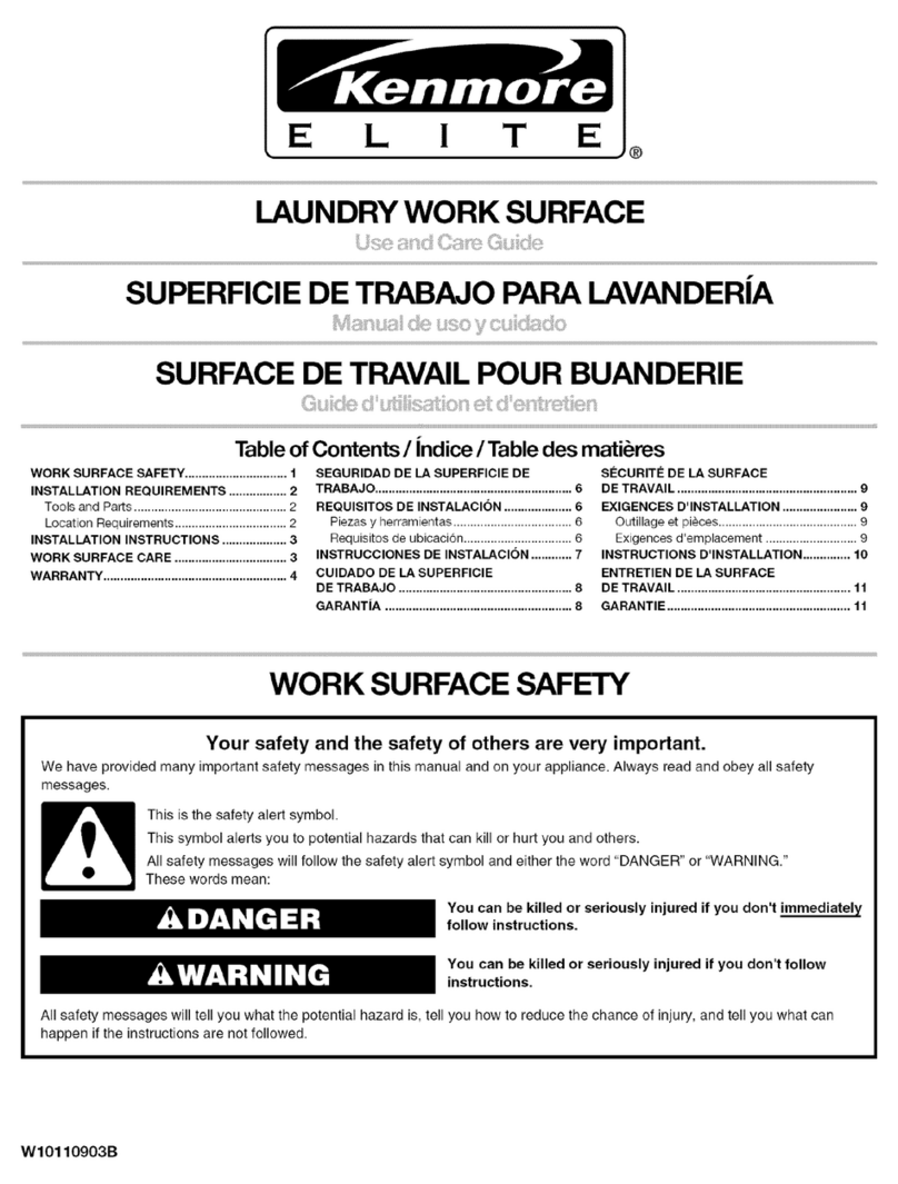 Kenmore Laundry work surface Manuale utente