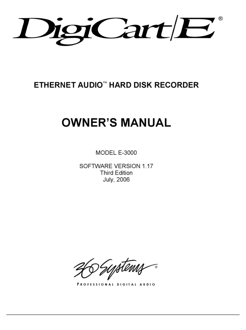 360 Systems Digicart-E E-3000 Manuale utente