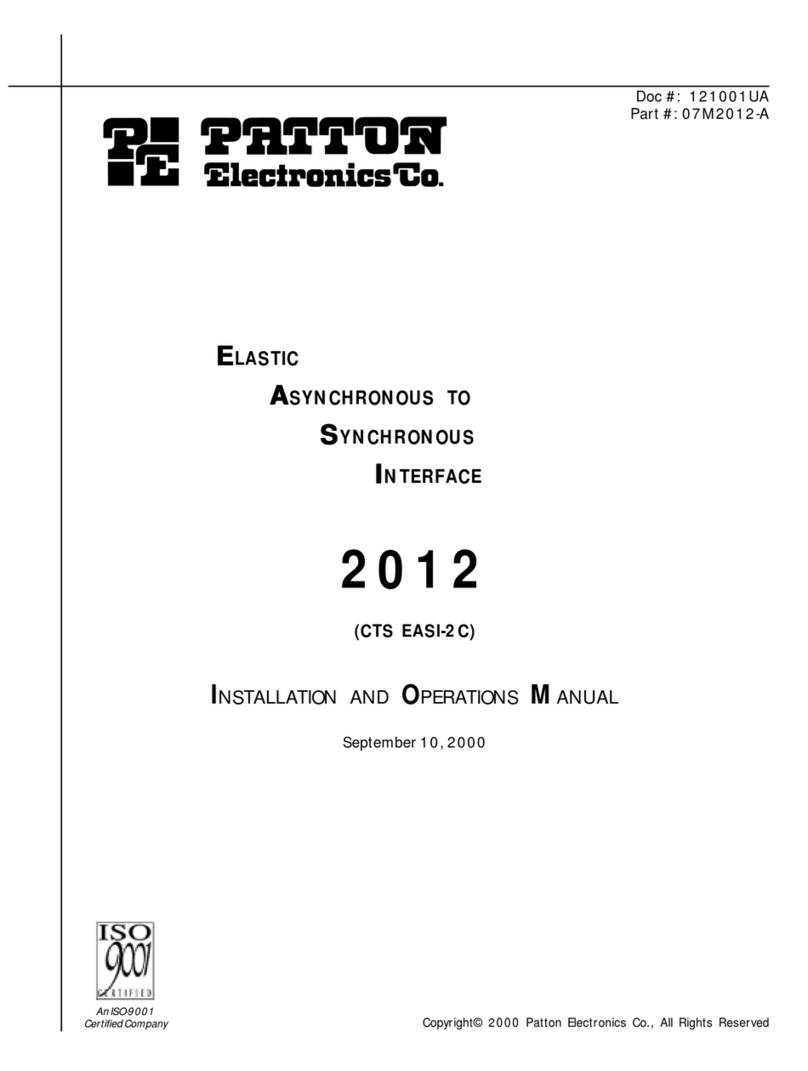 Patton electronics 2012 Manuale utente