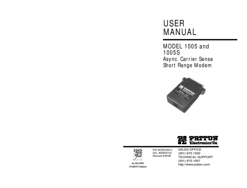 Patton electronics 1005 Manuale utente