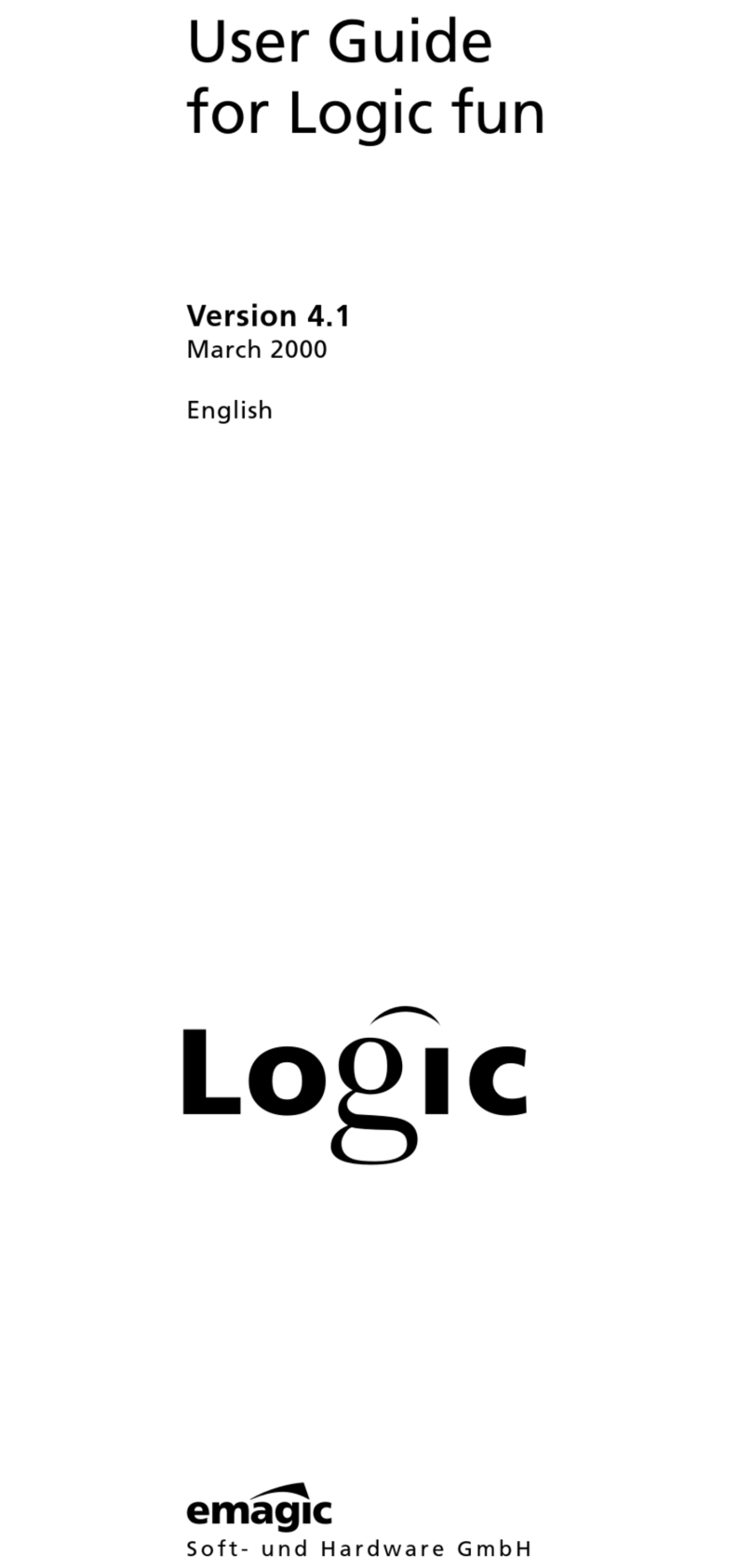 Emagic Logic fun Manuale utente